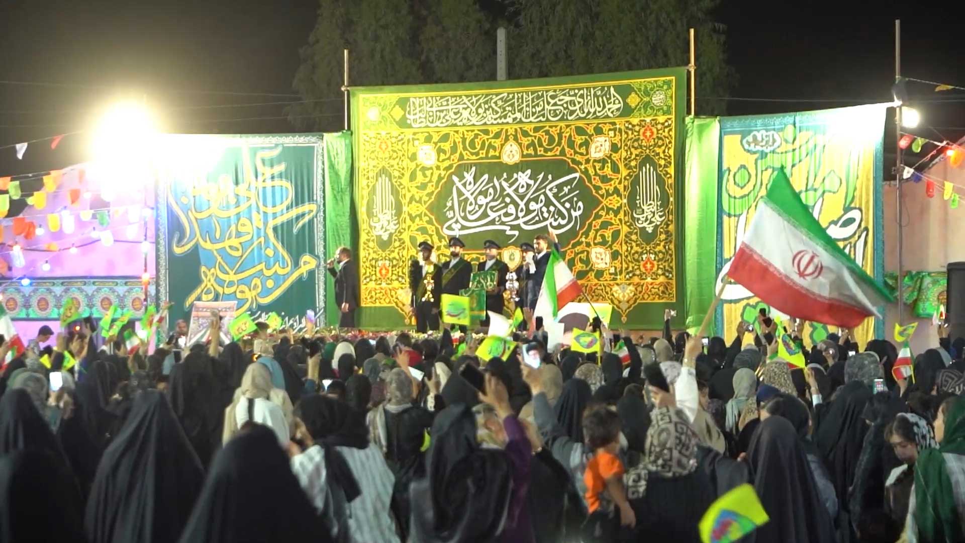 جشن بزرگ عید غدیر در روستای شریف‌آباد قم با حضور خادمان حرم بانوی کرامت